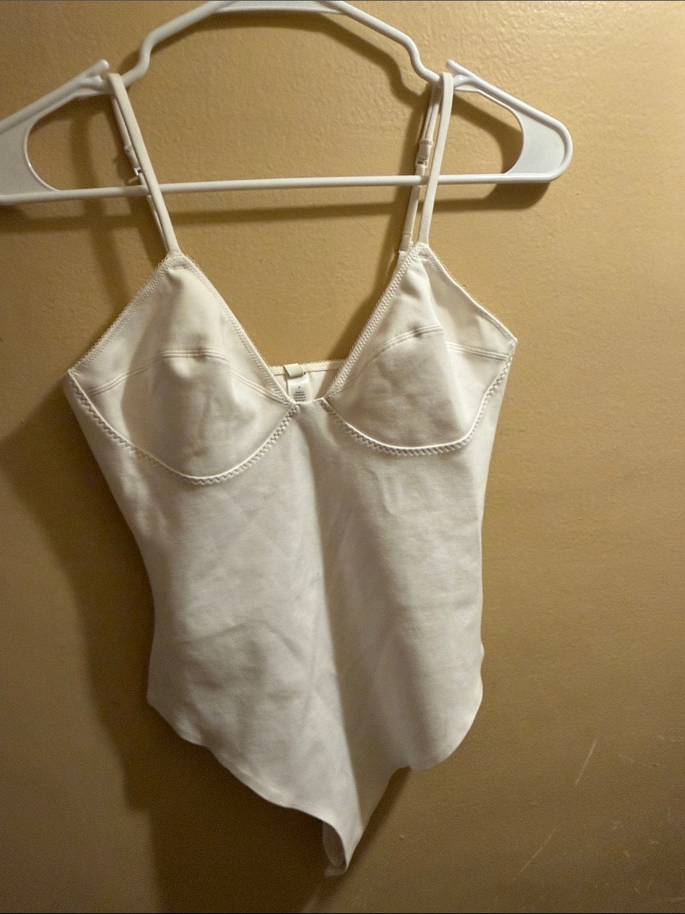 SKIMS Marble Cotton Thong Bodysuit in White